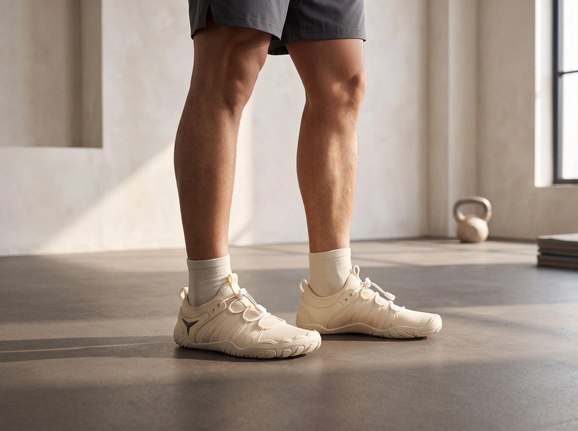 Barevon shoes styled for movement in a calm contemporary space